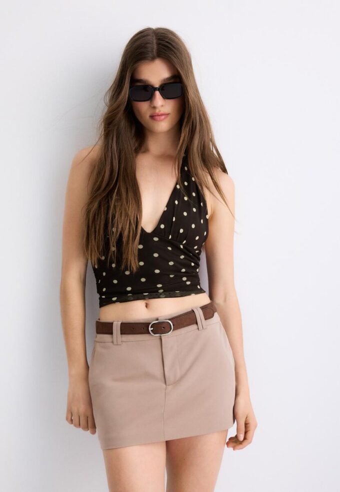 Skort-pantalón con cinturón Skort-pantalón con cinturón