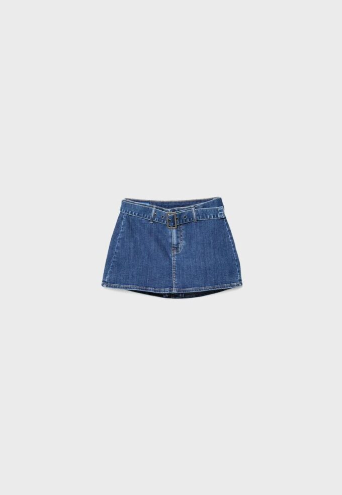 Skort vaquera con cinturón Skort vaquera con cinturón