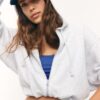 Sudadera bomber con capucha estampada Sudadera bomber con capucha estampada