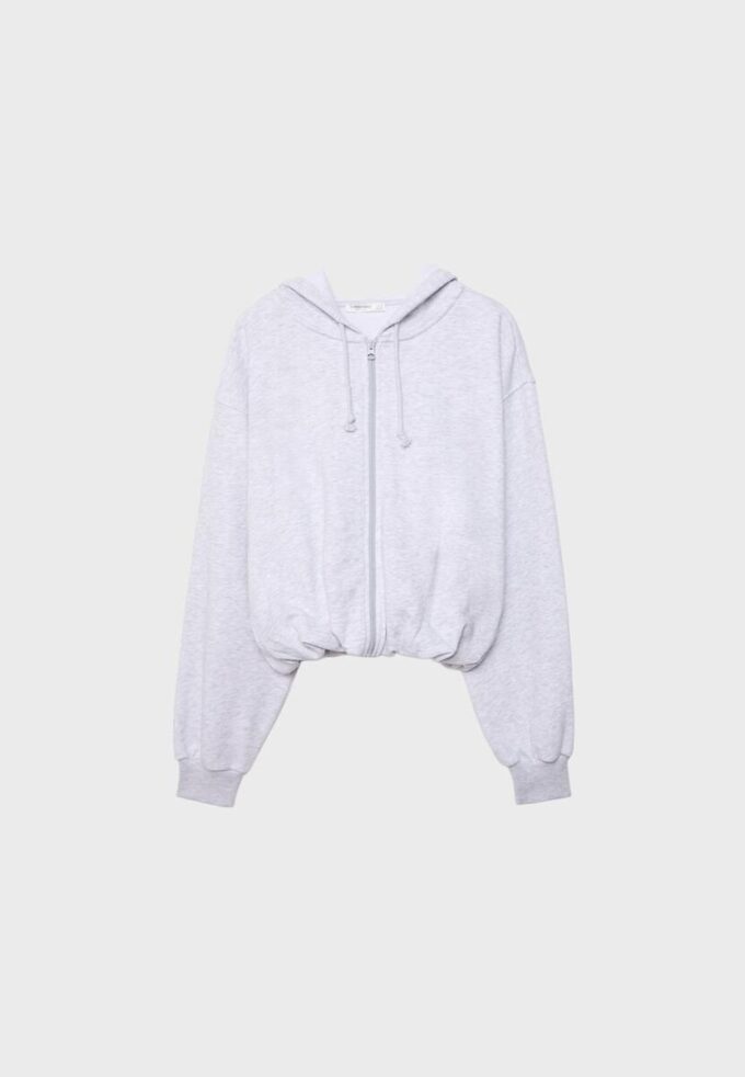 Sudadera bomber con capucha estampada Sudadera bomber con capucha estampada