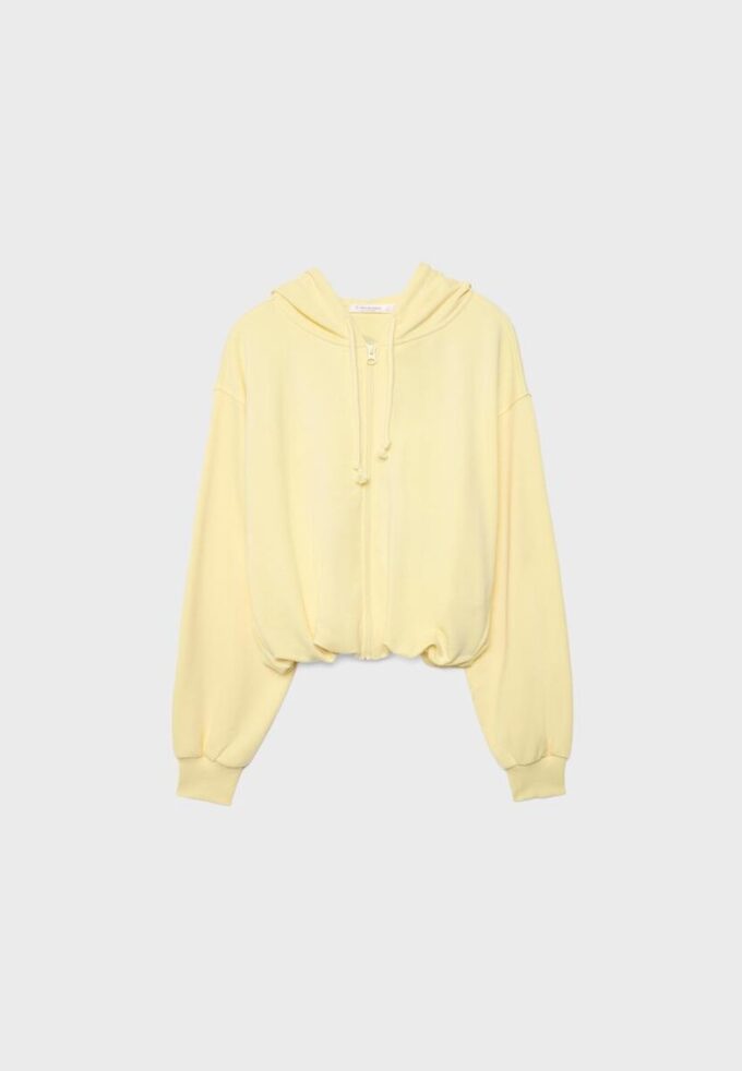 Sudadera bomber con capucha estampada Sudadera bomber con capucha estampada