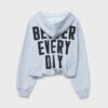 Sudadera bomber con capucha estampada