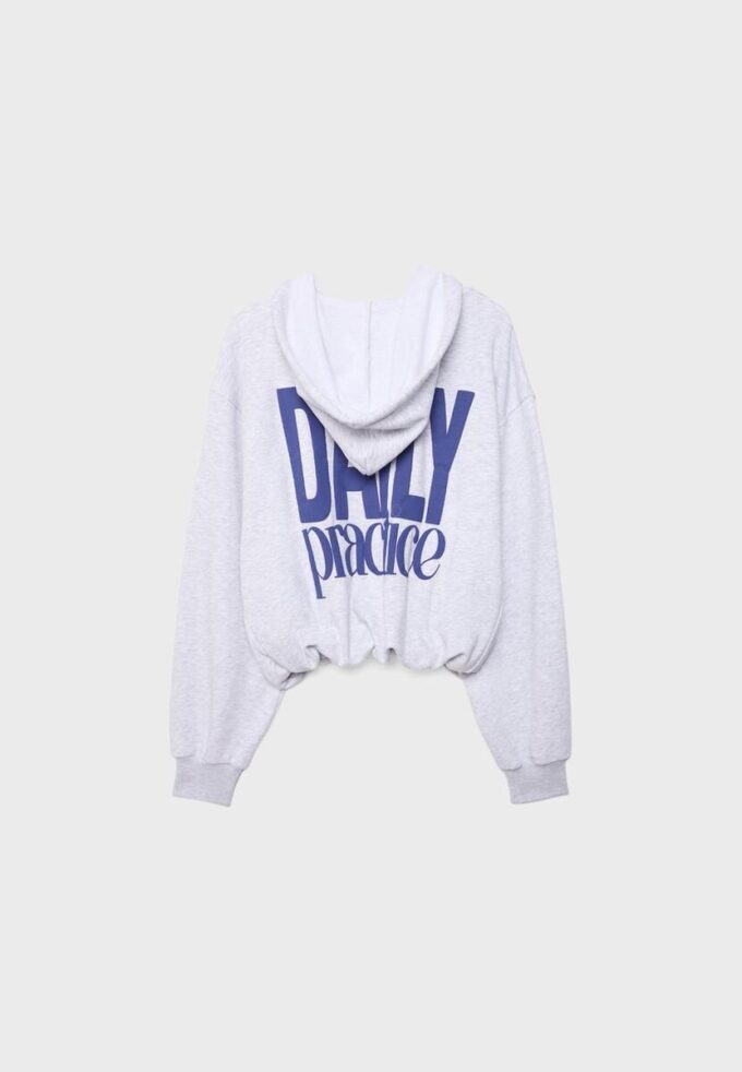 Sudadera bomber con capucha estampada Sudadera bomber con capucha estampada