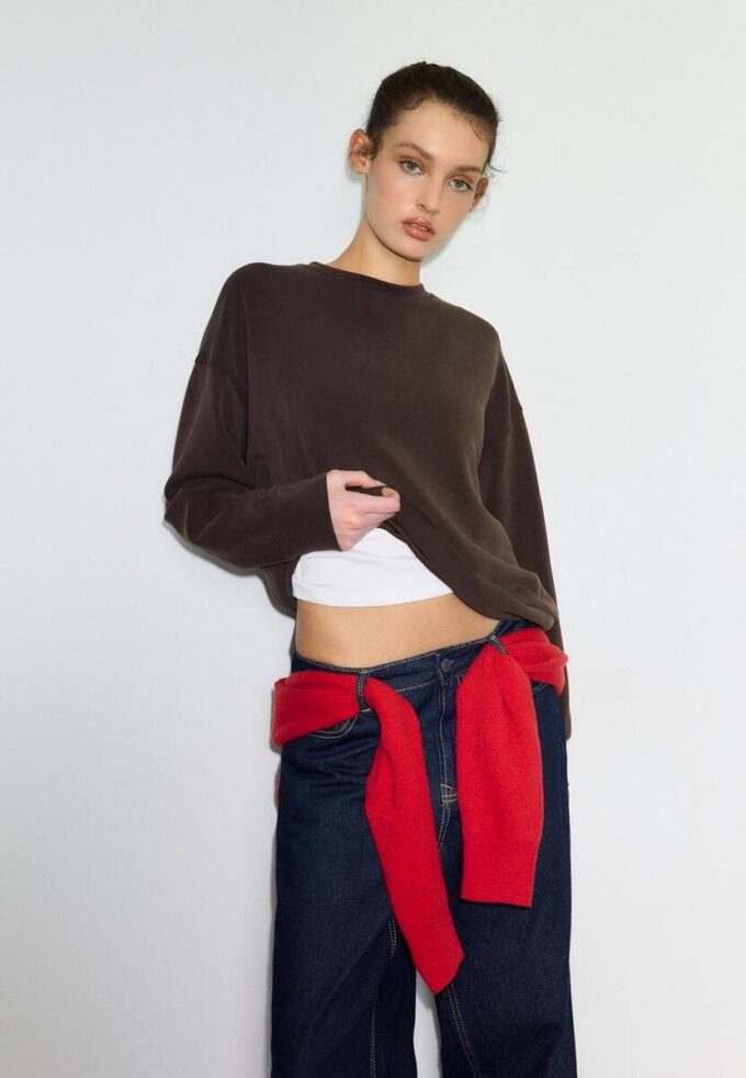 Sudadera básica de tacto suave Sudadera básica de tacto suave