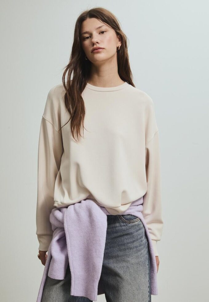 Sudadera básica de tacto suave Sudadera básica de tacto suave