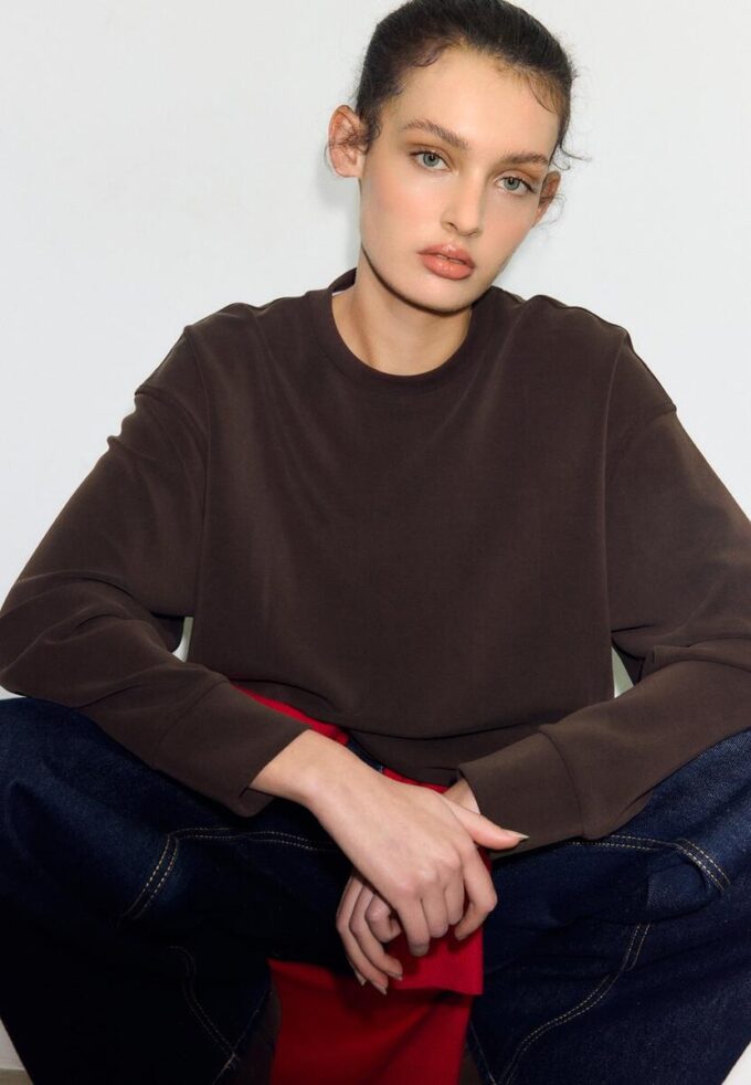 Sudadera básica de tacto suave Sudadera básica de tacto suave