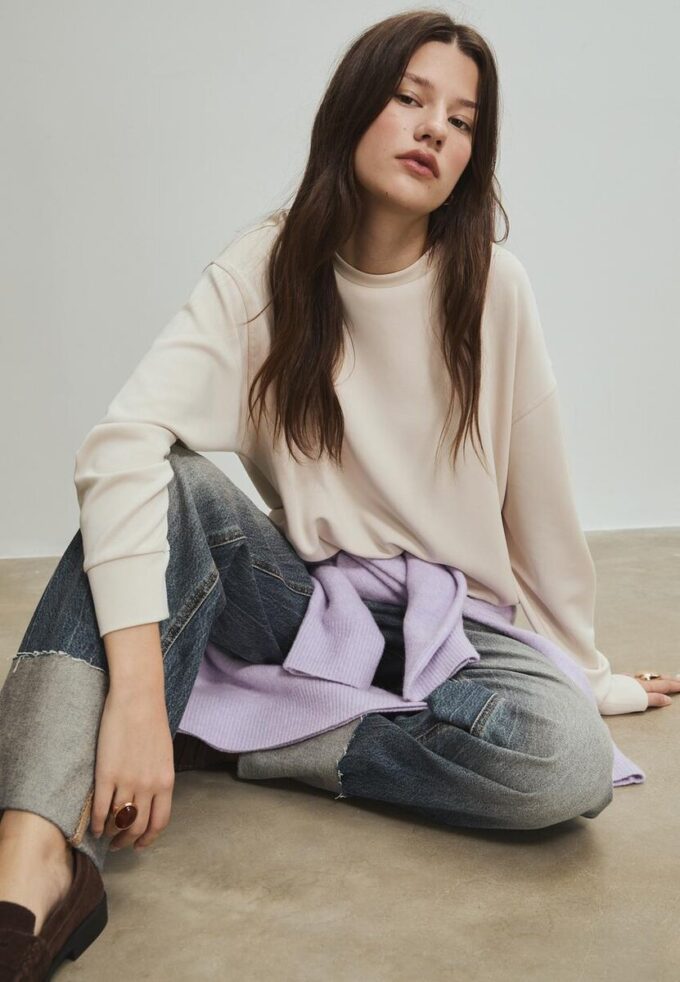 Sudadera básica de tacto suave Sudadera básica de tacto suave