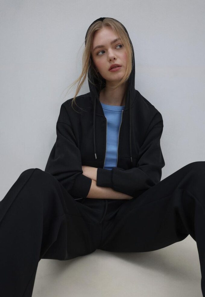 Sudadera con cremallera de tacto suave Sudadera con cremallera de tacto suave