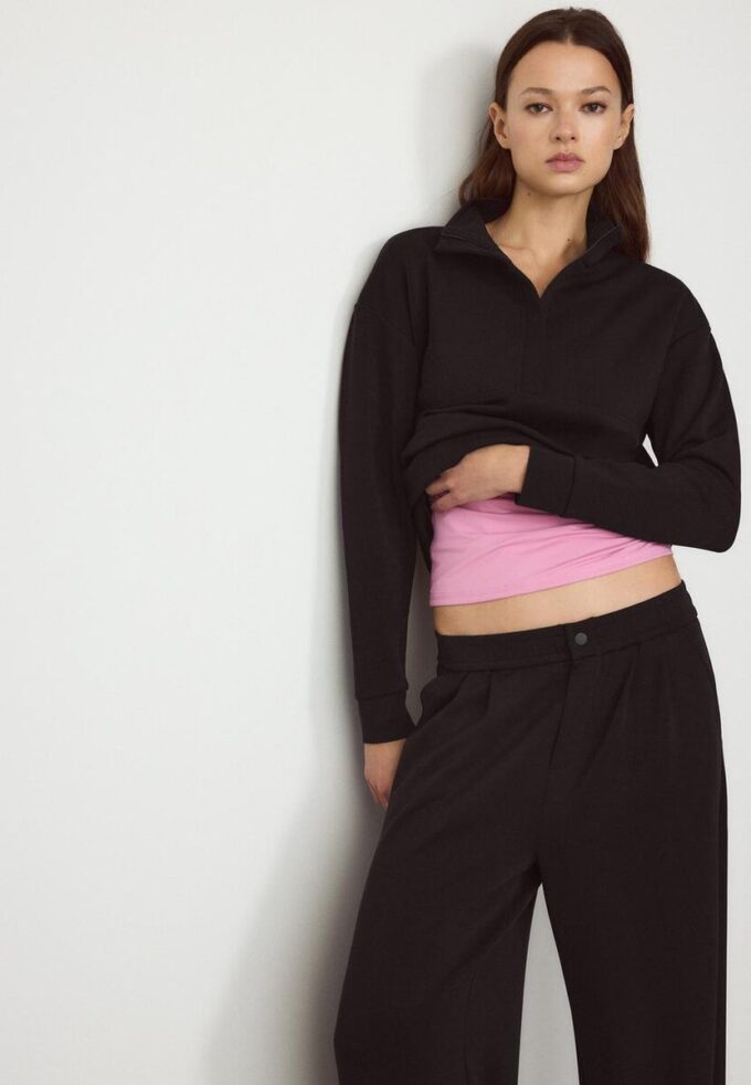 Sudadera con cremallera de tacto suave Sudadera con cremallera de tacto suave