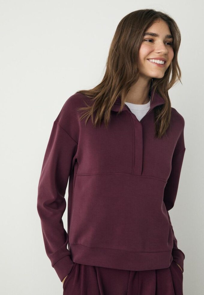 Sudadera con cremallera de tacto suave Sudadera con cremallera de tacto suave
