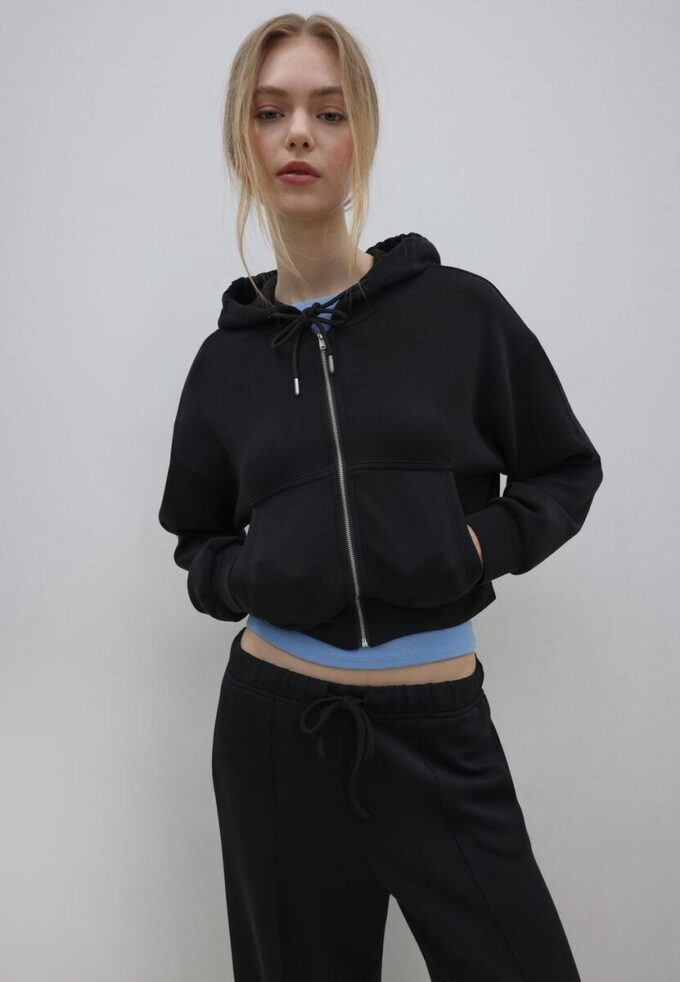 Sudadera con cremallera de tacto suave Sudadera con cremallera de tacto suave