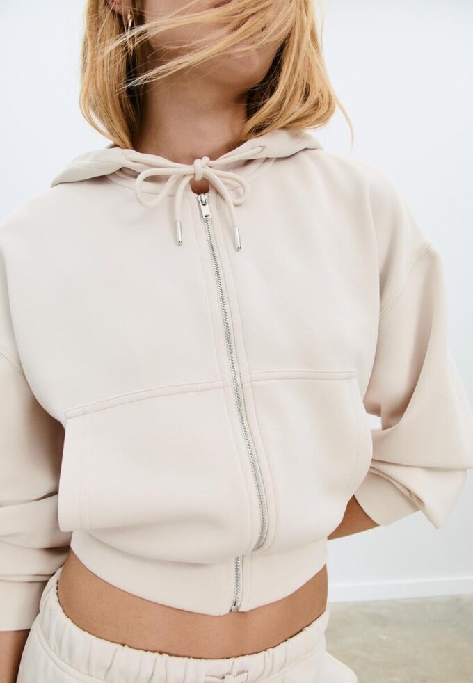 Sudadera con cremallera de tacto suave Sudadera con cremallera de tacto suave
