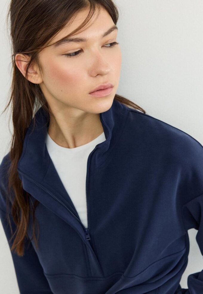 Sudadera con cremallera de tacto suave Sudadera con cremallera de tacto suave
