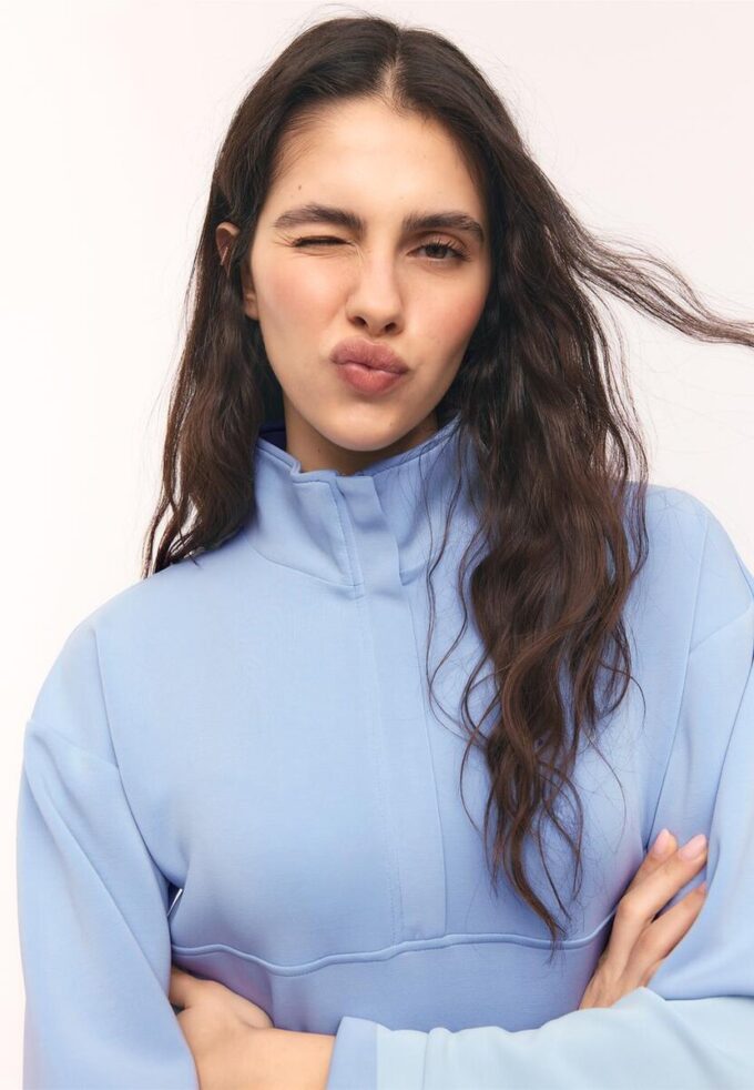 Sudadera con cremallera de tacto suave Sudadera con cremallera de tacto suave