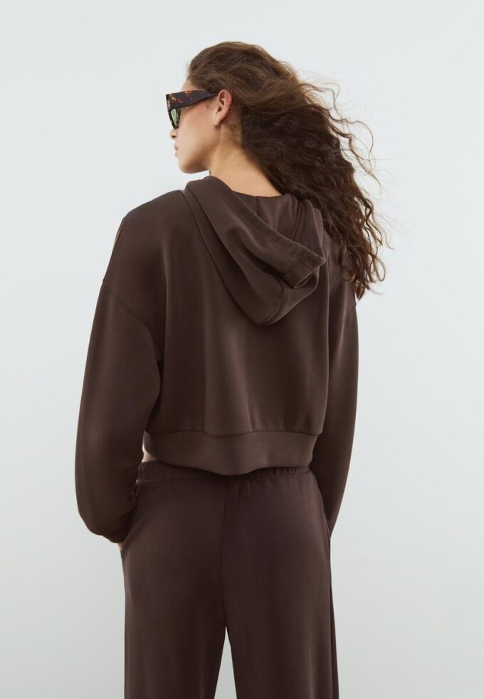 Sudadera con cremallera de tacto suave Sudadera con cremallera de tacto suave