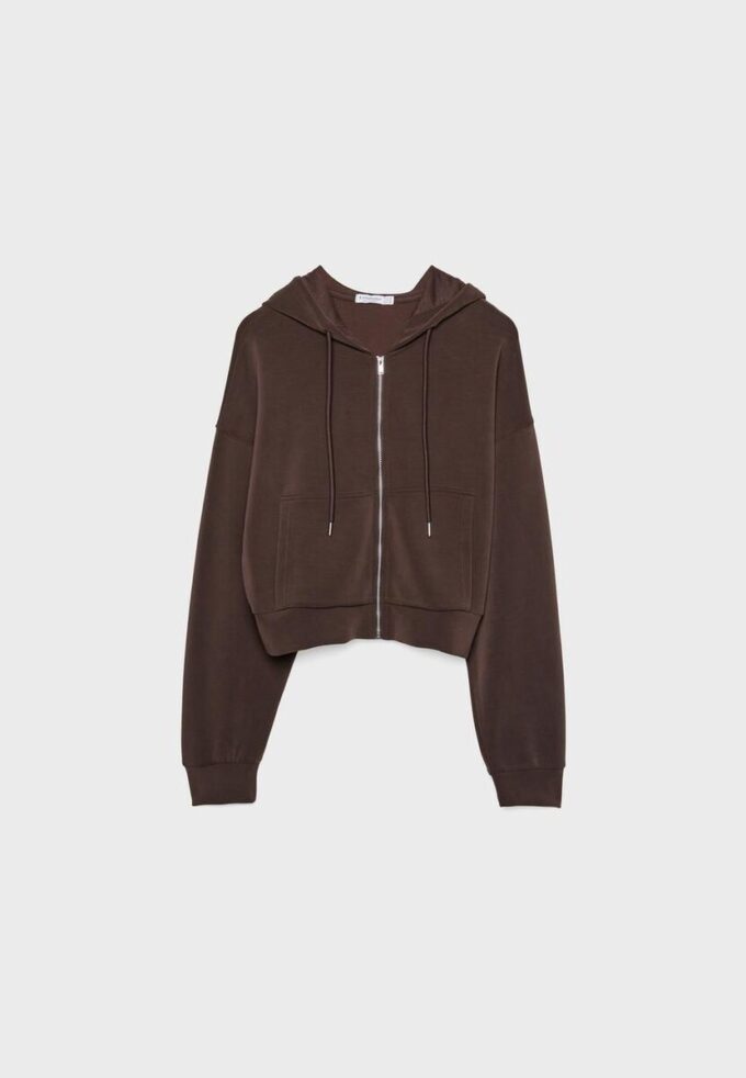 Sudadera con cremallera de tacto suave Sudadera con cremallera de tacto suave