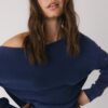 Sudadera con hombros descubiertos de tacto suave Sudadera con hombros descubiertos de tacto suave