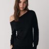 Sudadera con hombros descubiertos de tacto suave Sudadera con hombros descubiertos de tacto suave