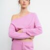 Sudadera con hombros descubiertos de tacto suave Sudadera con hombros descubiertos de tacto suave
