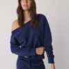 Sudadera con hombros descubiertos de tacto suave Sudadera con hombros descubiertos de tacto suave