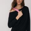 Sudadera con hombros descubiertos de tacto suave Sudadera con hombros descubiertos de tacto suave