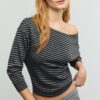 Sudadera con hombros descubiertos de tacto suave Sudadera con hombros descubiertos de tacto suave