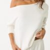Sudadera con hombros descubiertos de tacto suave Sudadera con hombros descubiertos de tacto suave