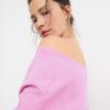 Sudadera con hombros descubiertos de tacto suave Sudadera con hombros descubiertos de tacto suave