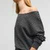 Sudadera con hombros descubiertos de tacto suave Sudadera con hombros descubiertos de tacto suave
