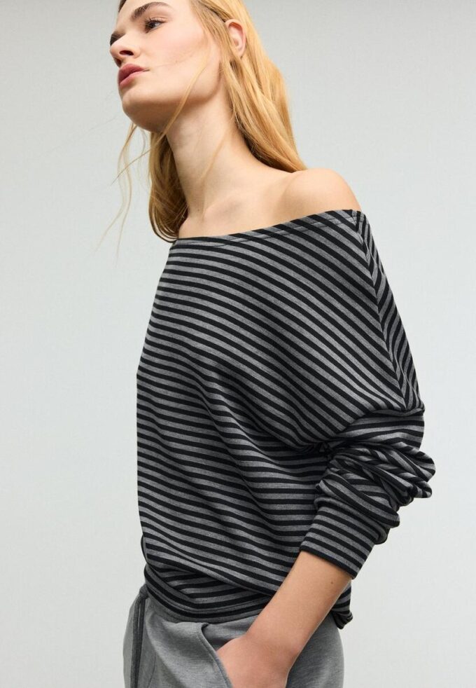Sudadera con hombros descubiertos de tacto suave Sudadera con hombros descubiertos de tacto suave