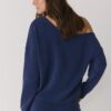 Sudadera con hombros descubiertos de tacto suave Sudadera con hombros descubiertos de tacto suave