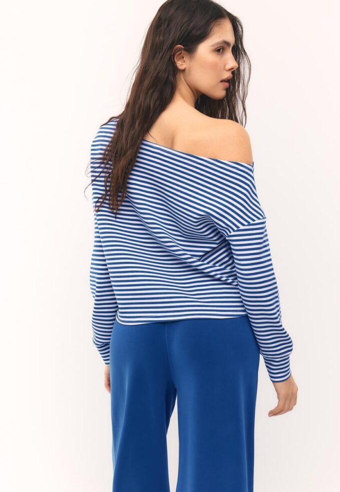 Sudadera con hombros descubiertos de tacto suave Sudadera con hombros descubiertos de tacto suave