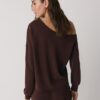 Sudadera con hombros descubiertos de tacto suave Sudadera con hombros descubiertos de tacto suave