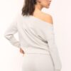 Sudadera con hombros descubiertos de tacto suave Sudadera con hombros descubiertos de tacto suave