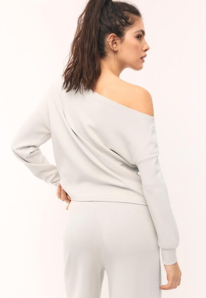 Sudadera con hombros descubiertos de tacto suave Sudadera con hombros descubiertos de tacto suave