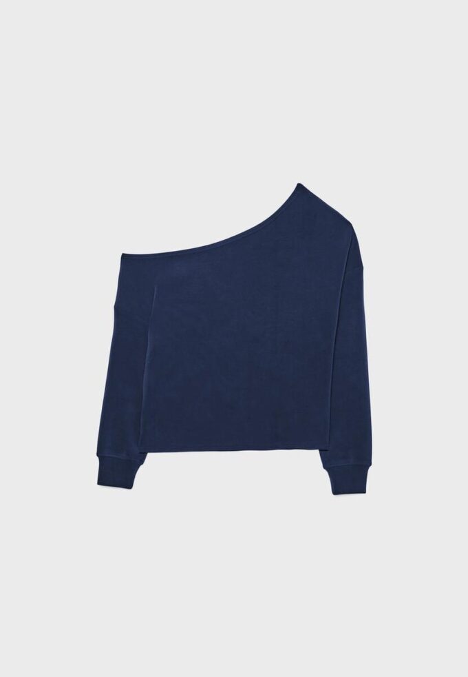 Sudadera con hombros descubiertos de tacto suave Sudadera con hombros descubiertos de tacto suave