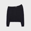 Sudadera con hombros descubiertos de tacto suave Sudadera con hombros descubiertos de tacto suave