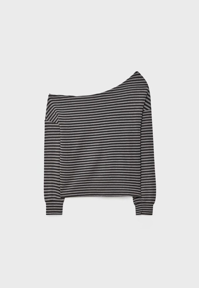 Sudadera con hombros descubiertos de tacto suave Sudadera con hombros descubiertos de tacto suave