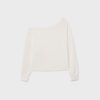 Sudadera con hombros descubiertos de tacto suave Sudadera con hombros descubiertos de tacto suave