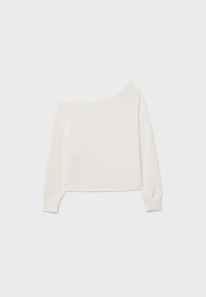 Sudadera con hombros descubiertos de tacto suave Sudadera con hombros descubiertos de tacto suave