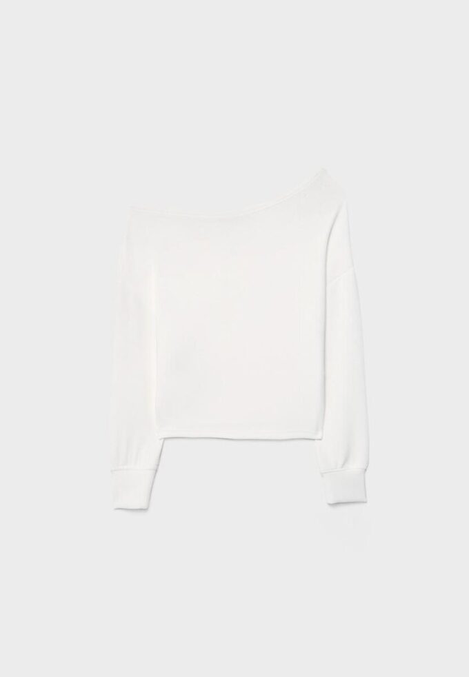 Sudadera con hombros descubiertos de tacto suave Sudadera con hombros descubiertos de tacto suave