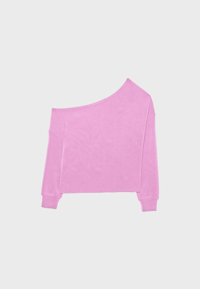 Sudadera con hombros descubiertos de tacto suave Sudadera con hombros descubiertos de tacto suave