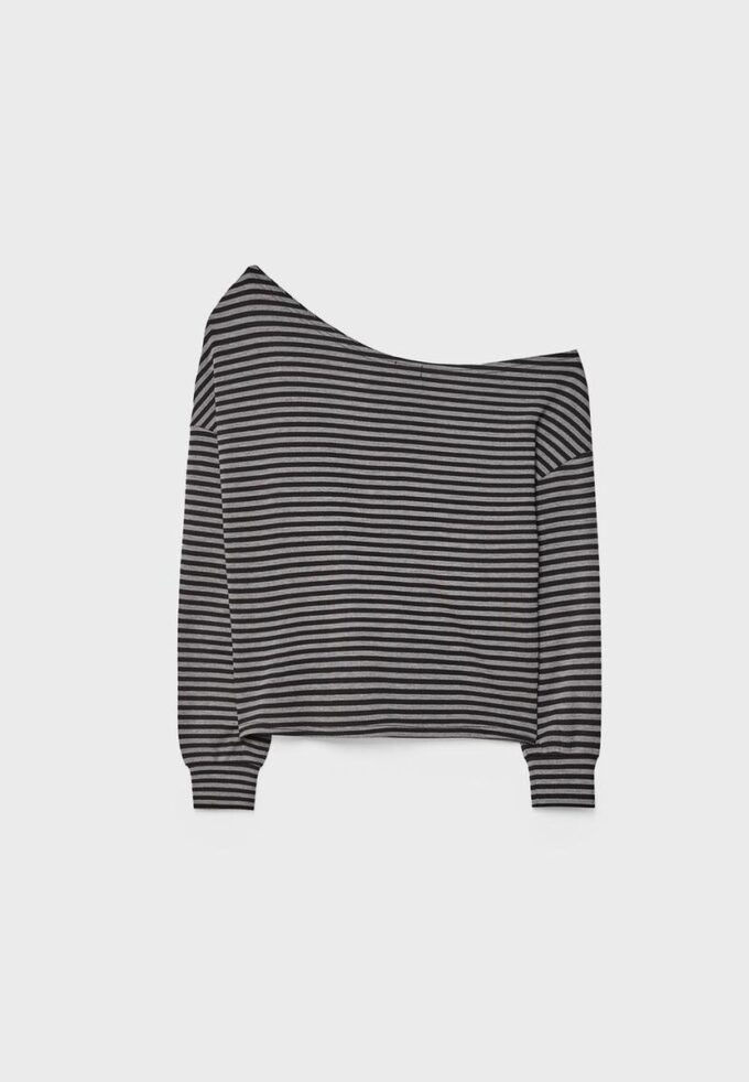 Sudadera con hombros descubiertos de tacto suave Sudadera con hombros descubiertos de tacto suave