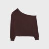 Sudadera con hombros descubiertos de tacto suave Sudadera con hombros descubiertos de tacto suave