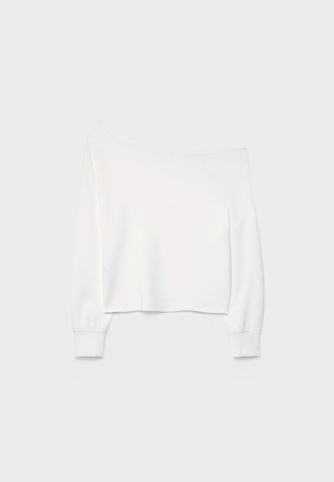 Sudadera con hombros descubiertos de tacto suave Sudadera con hombros descubiertos de tacto suave