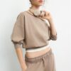 Sudadera corta con efecto lavado Sudadera corta con efecto lavado