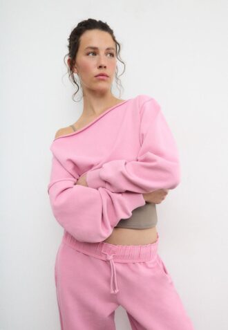 Sudadera corta con efecto lavado