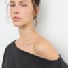 Sudadera corta con efecto lavado Sudadera corta con efecto lavado