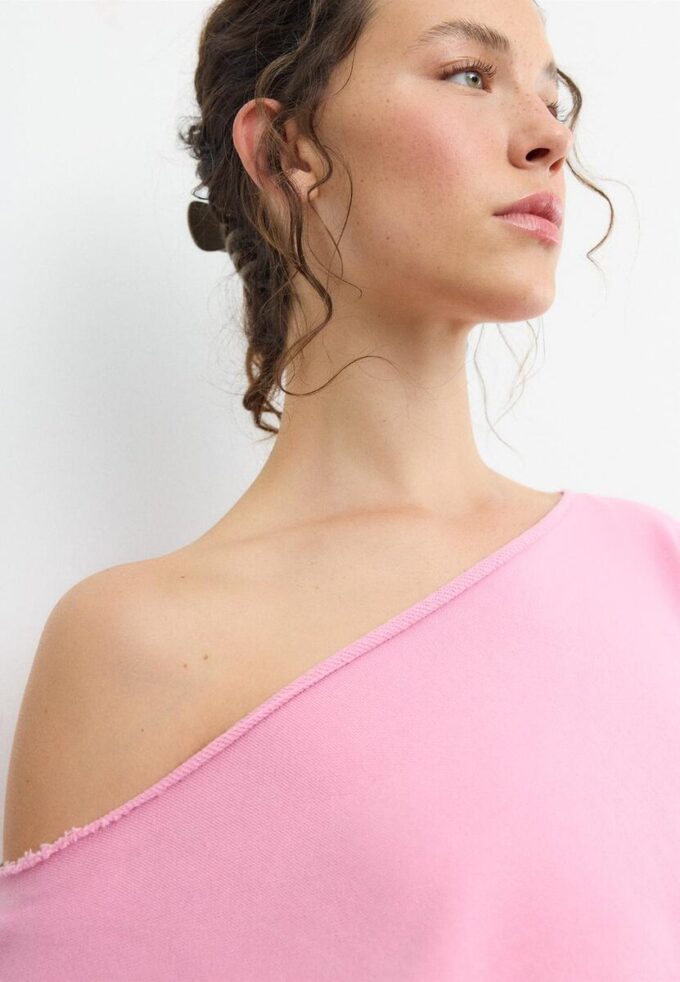 Sudadera corta con efecto lavado Sudadera corta con efecto lavado