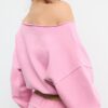 Sudadera corta con efecto lavado Sudadera corta con efecto lavado